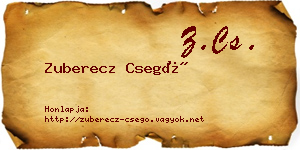 Zuberecz Csegő névjegykártya